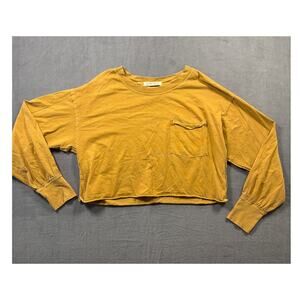 We the Free Long Sleeve Dolman Oversized T-Shirt Size Small Yellow Women's